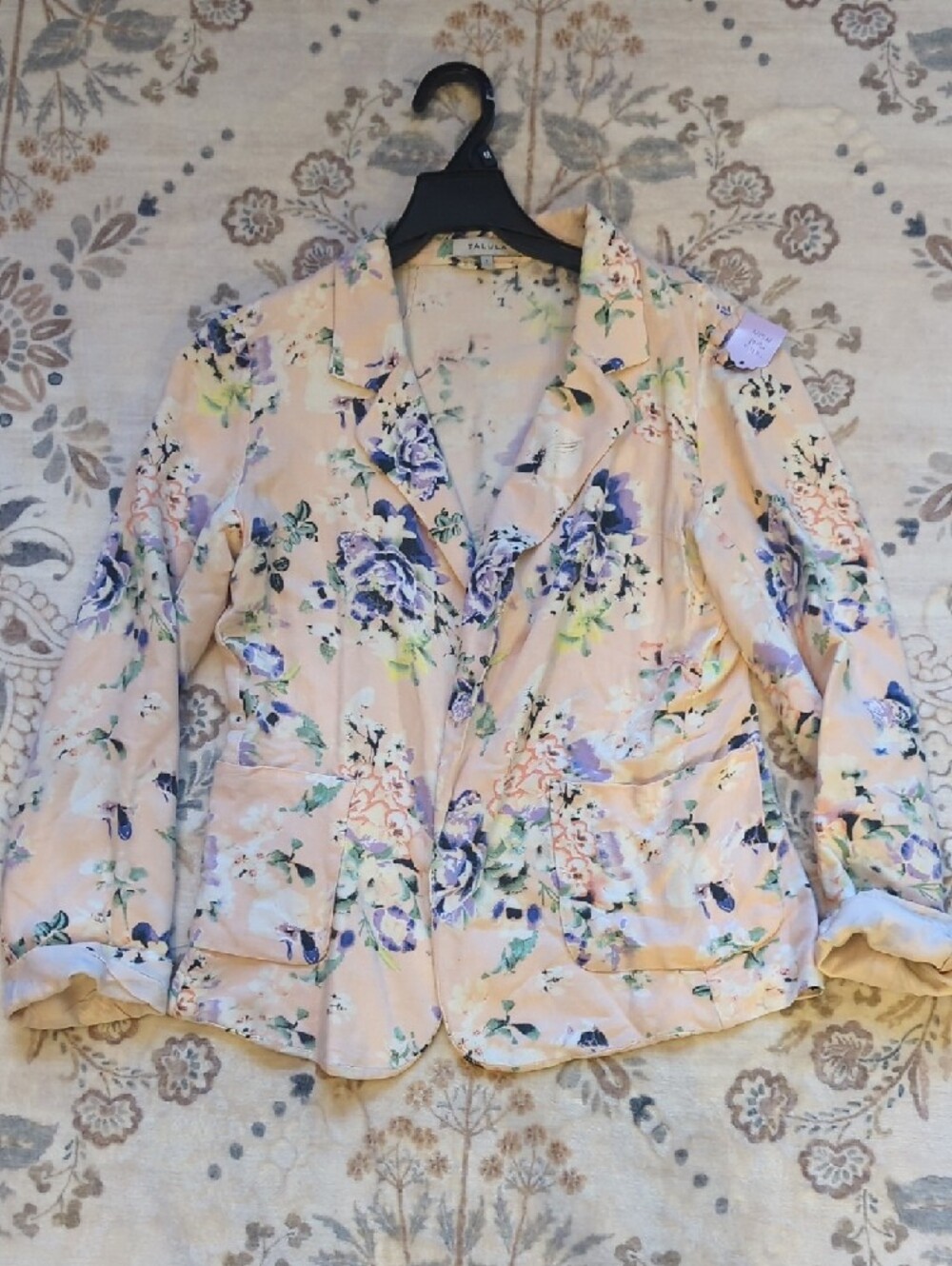 Talula Pink Floral Open Blazer Jacket - Picture 2 of 3